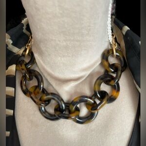 J Crew Tortoise Ring Statement Necklace